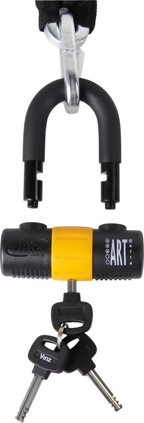 Nieuw ❤️ VINZ Kungur ART 3 Kettingslot 200 Cm / Fietsslot / Scooterslot / Motorslot / Schijfremslot ???? 4 Nieuw ❤️ VINZ Kungur ART 3 Kettingslot 200 Cm / Fietsslot / Scooterslot / Motorslot / Schijfremslot ???? - Afbeelding 4