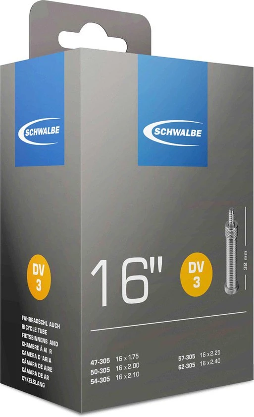 Groothandel ⭐ Schwalbe Binnenband 16 X 1.75 / 2.50 (47/62-305) Dv 32 Mm ❤️ 6 Groothandel ⭐ Schwalbe Binnenband 16 X 1.75 / 2.50 (47/62-305) Dv 32 Mm ❤️ - Afbeelding 6