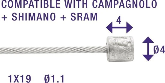 Begroting π₯ Schakel Binnenkabel Elvedes 2250mm RVS 1,1mm Shimano / Sram N-nippel (op Kaart) π 5 Begroting π₯ Schakel Binnenkabel Elvedes 2250mm RVS 1,1mm Shimano / Sram N-nippel (op Kaart) π - Afbeelding 5