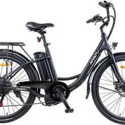 Beste Verkoop 🛒 Myatu E-bike 26 Inch City Pedelec Voor Dames En Heren, Elektrische Fiets Met 12,5Ah Accu, 6 Versnellingen Shimano, Derailleur Versnellingen, Achter Motor 250 W-Zwart 😍