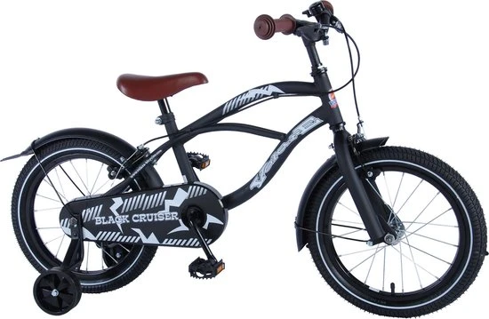 Goedkoop ???? Volare Black Cruiser Kinderfiets - Jongens - 16 Inch - Zwart - 2 Handremmen ⌛ 2 Goedkoop ???? Volare Black Cruiser Kinderfiets - Jongens - 16 Inch - Zwart - 2 Handremmen ⌛ - Afbeelding 2