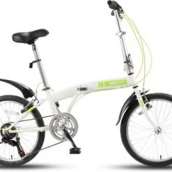 Gloednieuw 🎉 SBK Bike - Vouwfiets - 20 Inch - 6 Versnellingen - Wit Groen 👏