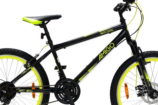 Uitgang π€© Amigo Next Level - Mountainbike 24 Inch - Voor Jongens En Meisjes - Met 21 Versnellingen - Zwart/Geel β¨ 3 Uitgang π€© Amigo Next Level - Mountainbike 24 Inch - Voor Jongens En Meisjes - Met 21 Versnellingen - Zwart/Geel β¨ - Afbeelding 3