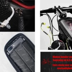 Groothandel ✨ Levevis: Fietstas Frame Telefoonhouder Fiets- MTB Zadeltas Racefiets Elektrische Fietsen Mountainbike- Tot 6,8 Inch - 160 Ml Zwart Met Rood. ???? -AGU WINKLE 550x380 2