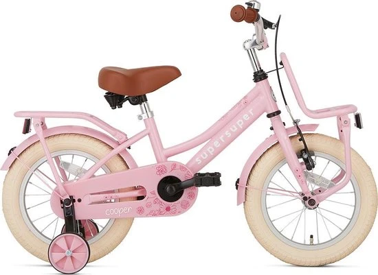 Aanbiedingen ⌛ Supersuper Cooper - Kinderfiets - Meisjesfiets - 14 Inch - Roze ⌛ 1 Aanbiedingen ⌛ Supersuper Cooper - Kinderfiets - Meisjesfiets - 14 Inch - Roze ⌛