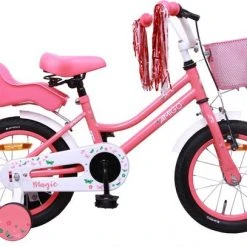 Korting 🎁 Amigo Magic Meisjesfiets - Kinderfiets 14 Inch - Roze 🔔