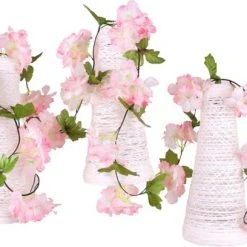 Promo 🌟 Sans Marque Bloemenslinger Fiets Roze - Stijlvolle Bloemenstreng Voor Fietsmand Of Stuur - 220 CM Bloemen - Plastic Kunstbloemen Fiets Slinger 🌟