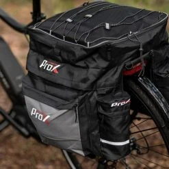 Beste Pirce 🛒 Fietstassen Dubbel ProX - Waterdichts 43 Liter Fietstas - Zwart Grijs - Regenhoes ✔️