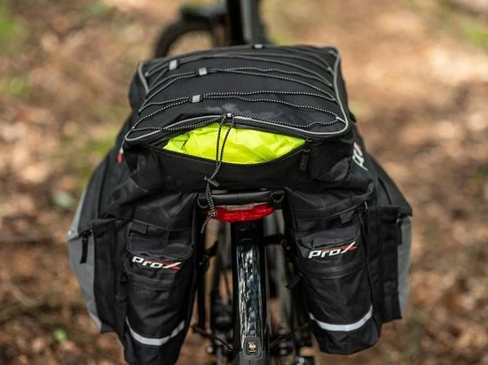 Beste Pirce ???? Fietstassen Dubbel ProX - Waterdichts 43 Liter Fietstas - Zwart Grijs - Regenhoes ✔️ 4 Beste Pirce ???? Fietstassen Dubbel ProX - Waterdichts 43 Liter Fietstas - Zwart Grijs - Regenhoes ✔️ - Afbeelding 4