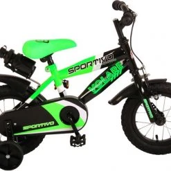Korting ✔️ Volare Sportivo Kinderfiets - Jongens - 12 Inch - Neon Groen/Zwart - 95% Afgemonteerd 🎉