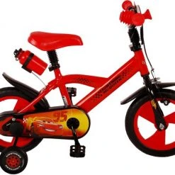 Hete verkoop 😍 Disney Cars Kinderfiets - Jongens - 12 Inch - Rood - Doortrapper ✔️