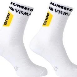 Begroting 🛒 AGU Replica Fietssokken Team Jumbo-Visma - Geel - L/XL 🎁