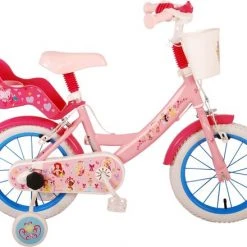 Flash-uitverkoop ⌛ Disney Princess Kinderfiets - Meisjes - 14 Inch - Roze - Twee Handremmen 💯