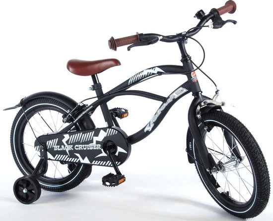 Goedkoop ???? Volare Black Cruiser Kinderfiets - Jongens - 16 Inch - Zwart - 2 Handremmen ⌛ 4 Goedkoop ???? Volare Black Cruiser Kinderfiets - Jongens - 16 Inch - Zwart - 2 Handremmen ⌛ - Afbeelding 4