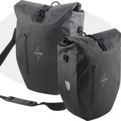 Goedkoop ???? Voltano Luxe Fietstas 28L - Enkele Pakaftas - Zwart - 100% Waterdicht ????