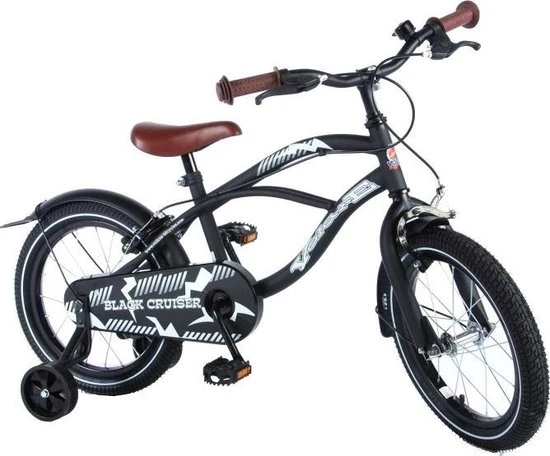 Goedkoop ???? Volare Black Cruiser Kinderfiets - Jongens - 16 Inch - Zwart - 2 Handremmen ⌛ 5 Goedkoop ???? Volare Black Cruiser Kinderfiets - Jongens - 16 Inch - Zwart - 2 Handremmen ⌛ - Afbeelding 5