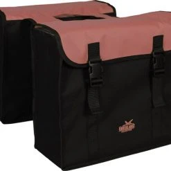 Nieuw ❤️ Greenlands - Dubbele Fietstas - 34 Liter - Zwart;Koraalrood ⌛