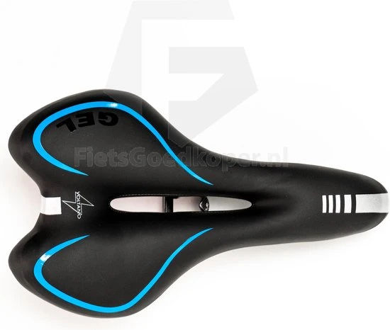 Promo ❤️ Voltano Trekking Fietszadel - Comfortabel Gel Zadel - Met Uitsparing - Inclusief Zadelstrop - 100% Waterdicht - Unisex - Zwart / Blauw ???? 7 Promo ❤️ Voltano Trekking Fietszadel - Comfortabel Gel Zadel - Met Uitsparing - Inclusief Zadelstrop - 100% Waterdicht - Unisex - Zwart / Blauw ???? - Afbeelding 7