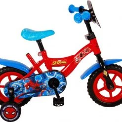 Gloednieuw ❤️ Spider-Man Kinderfiets - Jongens - 10 Inch - Rood/Blauw - Doortrapper 🥰