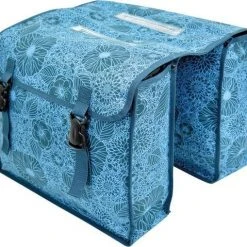 Beste deal ⌛ New Looks Fiori Fietstas Kathy Blauw Gebloemd - Prachtige Dubbele Fietstas Blauw - 30 Liter 🎁