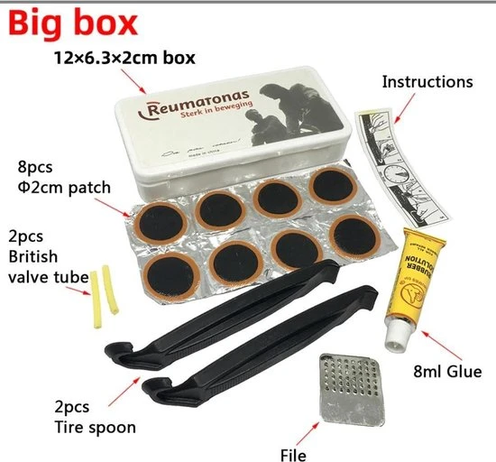 Gloednieuw π BikerVibes Fiets Reparatieset - Banden Plak Set Fiets - Multitool Fiets Gereedschap - Bandenreparatie- Reparatiedoos - Fietsband Reparatie π 1 Gloednieuw π BikerVibes Fiets Reparatieset - Banden Plak Set Fiets - Multitool Fiets Gereedschap - Bandenreparatie- Reparatiedoos - Fietsband Reparatie π