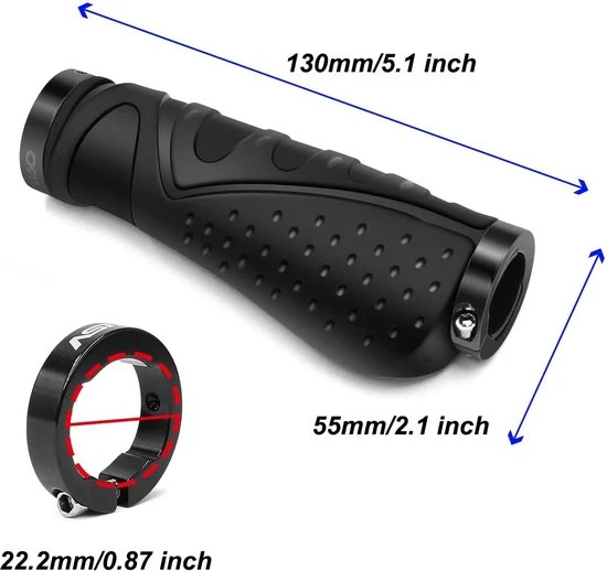 Gloednieuw ???? Merkloos Fietsgrepen - Antislip - Ergonomische MTB-Grepen - Twee Kanten - Lock-on-ontwerp - Voor 22,2 Mm Fietsen / Mountainbikes / Racefietshandvatten ???? 7 Gloednieuw ???? Merkloos Fietsgrepen - Antislip - Ergonomische MTB-Grepen - Twee Kanten - Lock-on-ontwerp - Voor 22,2 Mm Fietsen / Mountainbikes / Racefietshandvatten ???? - Afbeelding 7