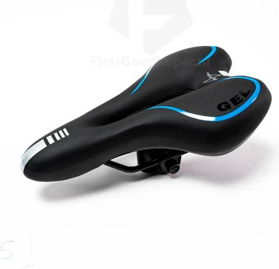 Promo ❤️ Voltano Trekking Fietszadel - Comfortabel Gel Zadel - Met Uitsparing - Inclusief Zadelstrop - 100% Waterdicht - Unisex - Zwart / Blauw ???? 6 Promo ❤️ Voltano Trekking Fietszadel - Comfortabel Gel Zadel - Met Uitsparing - Inclusief Zadelstrop - 100% Waterdicht - Unisex - Zwart / Blauw ???? - Afbeelding 6