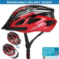 Aanbiedingen 🎉 LIVLOV FietsheFietshelm -Skateboarding-Roller Skating-Elektrische Stepshelm - Heren/Dames – Maat L（57-62CM）- Zwart/Rood 🎁