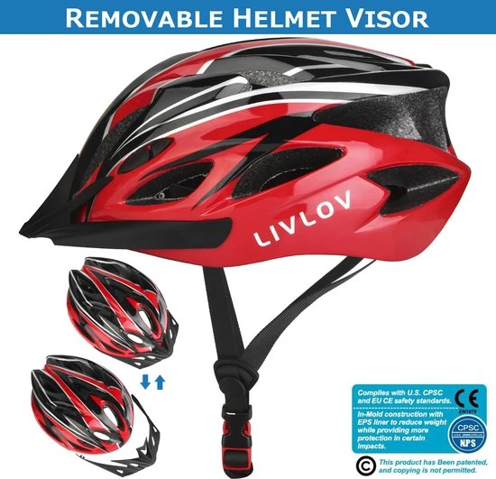 Aanbiedingen ???? LIVLOV FietsheFietshelm -Skateboarding-Roller Skating-Elektrische Stepshelm - Heren/Dames – Maat L(57-62CM)- Zwart/Rood ???? 1 Aanbiedingen ???? LIVLOV FietsheFietshelm -Skateboarding-Roller Skating-Elektrische Stepshelm - Heren/Dames – Maat L(57-62CM)- Zwart/Rood ????