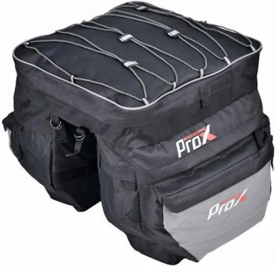 Beste Pirce ???? Fietstassen Dubbel ProX - Waterdichts 43 Liter Fietstas - Zwart Grijs - Regenhoes ✔️ 2 Beste Pirce ???? Fietstassen Dubbel ProX - Waterdichts 43 Liter Fietstas - Zwart Grijs - Regenhoes ✔️ - Afbeelding 2