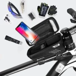 Groothandel ✨ Levevis: Fietstas Frame Telefoonhouder Fiets- MTB Zadeltas Racefiets Elektrische Fietsen Mountainbike- Tot 6,8 Inch - 160 Ml Zwart Met Rood. ???? -AGU WINKLE 550x541 1