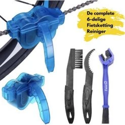 Gloednieuw 🌟 Fain Fietsketting Reiniger Set 6 Delig Fietsketting Onderhoud Fietsketting Borstel - Inclusief Borstel - Fietsgereedschap Kettingscherm Schrobber Fietsketting Reiniger Set Fietsketting Ontvetter Ketting Schoonmaken Fiets Multitool 🔔