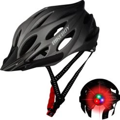 Uitgang ???? Nixnix - Mountainbike Helm Met Lamp - Grijs - Fiets Helm - MTB - Wielrennen - Fietshelm ????