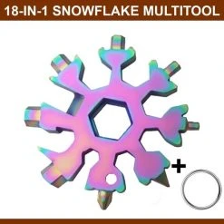 Uitgang ???? Merkloos 18-in-1 Sneeuwvlok Multitool - Ringsleutel - Inbussleutel - Schroevendraaier - Flesopener - Mesje - Snowflake - Sinterklaas - Kerst - Cadeau Tip - Parelmoer / Kleurrijk ????