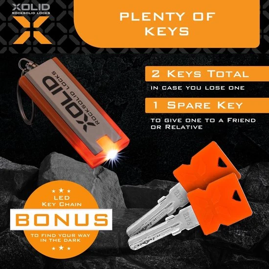 Uitgang ⌛ Xolid Kettingslot Fiets - Grijs Fietsslot Ketting - Slot 120CM ❤️ 6 Uitgang ⌛ Xolid Kettingslot Fiets - Grijs Fietsslot Ketting - Slot 120CM ❤️ - Afbeelding 6