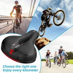 Aanbiedingen ⭐ IBright Gel Fietszadel Met LED Oplaadbare Achterlicht - USB Oplaadbaar - Fietsverlichting Met 6 Functie's - Dames / Heren - Waterdicht - Gratis Zadelstrop - USB Oplaadkabel - Zwart 👏 -AGU WINKLE 550x550 541