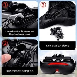 Aanbiedingen ⭐ IBright Gel Fietszadel Met LED Oplaadbare Achterlicht - USB Oplaadbaar - Fietsverlichting Met 6 Functie's - Dames / Heren - Waterdicht - Gratis Zadelstrop - USB Oplaadkabel - Zwart 👏 -AGU WINKLE 550x550 542