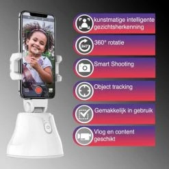 Beste deal ???? Apai Genie Auto Object Tracking Houder Smartphone - 360 Graden Selfie Stick - Mount Telefoon - Automatisch Volgen - Bewegingssensor Statief - Bewegende Beelden - Video & Foto S - IPhone & Android - Wit ???? -AGU WINKLE 550x550 630