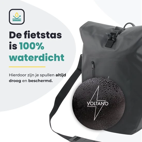 Goedkoop ๐ Voltano Luxe Fietstas 28L - Enkele Pakaftas - Zwart - 100% Waterdicht ๐ 4 Goedkoop ๐ Voltano Luxe Fietstas 28L - Enkele Pakaftas - Zwart - 100% Waterdicht ๐ - Afbeelding 4