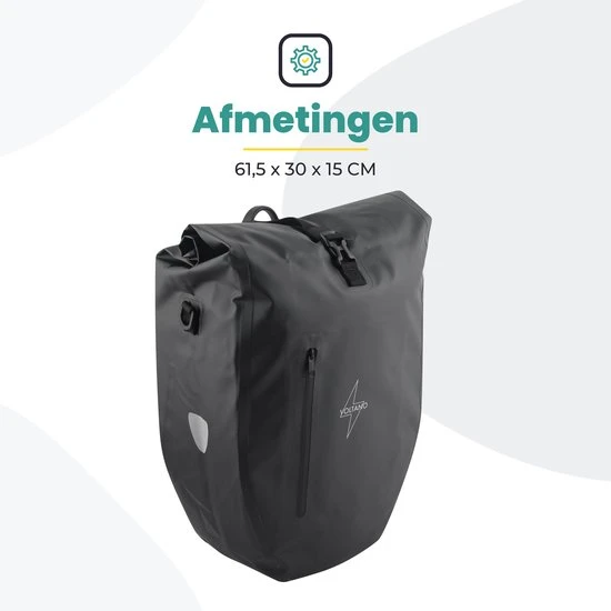 Goedkoop ๐ Voltano Luxe Fietstas 28L - Enkele Pakaftas - Zwart - 100% Waterdicht ๐ 5 Goedkoop ๐ Voltano Luxe Fietstas 28L - Enkele Pakaftas - Zwart - 100% Waterdicht ๐ - Afbeelding 5