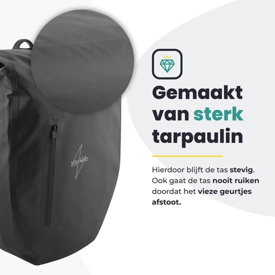 Goedkoop ๐ Voltano Luxe Fietstas 28L - Enkele Pakaftas - Zwart - 100% Waterdicht ๐ 12 Goedkoop ๐ Voltano Luxe Fietstas 28L - Enkele Pakaftas - Zwart - 100% Waterdicht ๐ - Afbeelding 12
