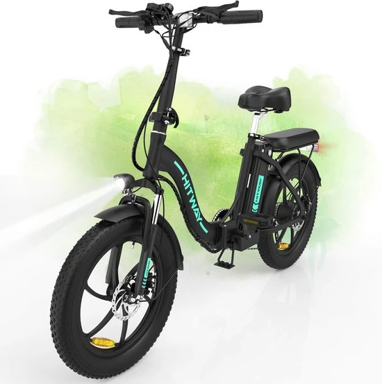 Gloednieuw ???? HITWAY E Bike Fat Tire Opvouwbare Elektrische Fiets, 250W/36V/11,2Ah Batterij, 20 Inch ❤️ 1 Gloednieuw ???? HITWAY E Bike Fat Tire Opvouwbare Elektrische Fiets, 250W/36V/11,2Ah Batterij, 20 Inch ❤️