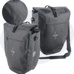 Gloednieuw ???? Voltano Luxe Fietstas Greek 28L - Enkele Pakaftas - Zwart Met Motief - 100% Waterdicht - Gratis Schouderband ????