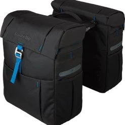 Korting 🛒 Dubbele Fietstas Gazelle Met MIK Adapter - Black/spark Blue 🧨