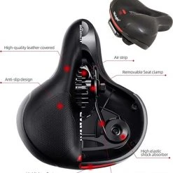 Aanbiedingen ⭐ IBright Gel Fietszadel Met LED Oplaadbare Achterlicht - USB Oplaadbaar - Fietsverlichting Met 6 Functie's - Dames / Heren - Waterdicht - Gratis Zadelstrop - USB Oplaadkabel - Zwart 👏 -AGU WINKLE 550x588 1