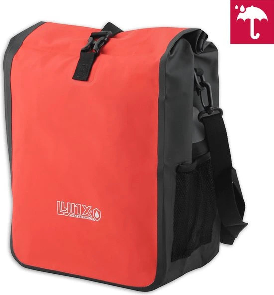 Beste Verkoop β€οΈ Lynx Single Pannier Bag Pakaftas / Fietstas Zwart / Rood 21 L - Tarpaulin π 6 Beste Verkoop β€οΈ Lynx Single Pannier Bag Pakaftas / Fietstas Zwart / Rood 21 L - Tarpaulin π - Afbeelding 6