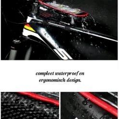 Groothandel ✨ Levevis: Fietstas Frame Telefoonhouder Fiets- MTB Zadeltas Racefiets Elektrische Fietsen Mountainbike- Tot 6,8 Inch - 160 Ml Zwart Met Rood. ???? -AGU WINKLE 550x606