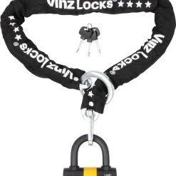 Coupon ⭐ VINZ Trivor ART 4 Kettingslot - 200 Cm Motorslot Van Gehard Staal Met Ring / Scooterslot Met Hangslot / Schijfremslot 💯