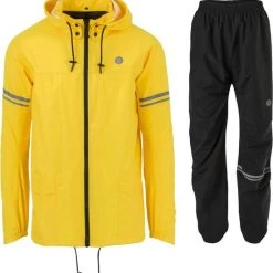 Nieuw 🌟 AGU Original Regenpak Essential - Geel/Zwart - XXXL - Dames & Heren - Waterdicht & Ademend 🌟