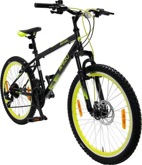 Uitgang π€© Amigo Next Level - Mountainbike 24 Inch - Voor Jongens En Meisjes - Met 21 Versnellingen - Zwart/Geel β¨ 7 Uitgang π€© Amigo Next Level - Mountainbike 24 Inch - Voor Jongens En Meisjes - Met 21 Versnellingen - Zwart/Geel β¨ - Afbeelding 7